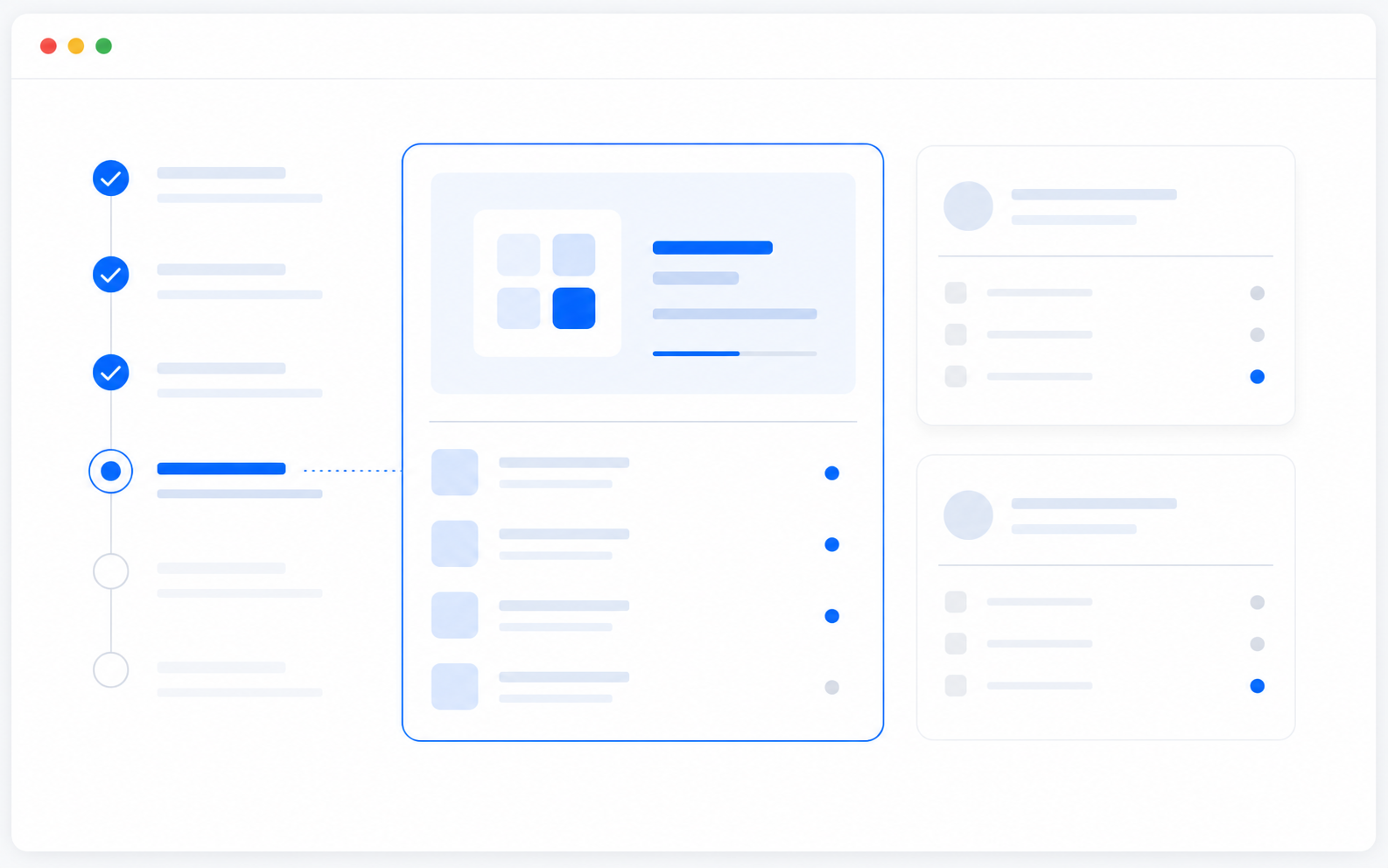 Project view for testing and handing over software
